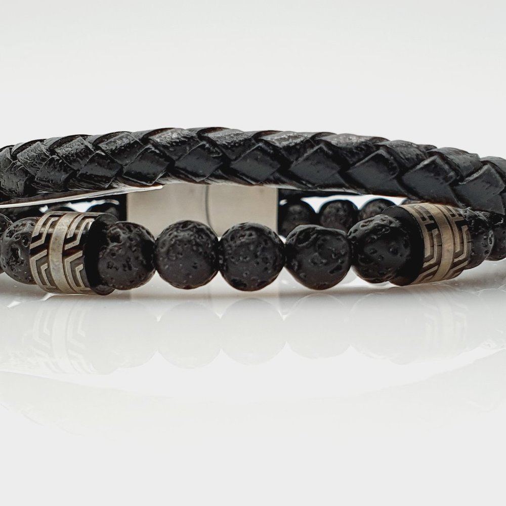 Beads & Leather Bracelets for men, MO112 - Picture 10 of 16